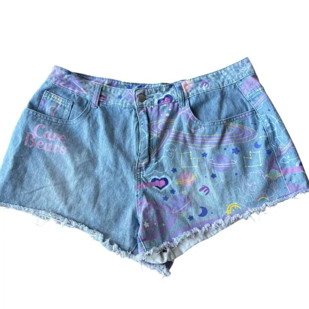 CARE BEARS Graffiti Denim Shorts